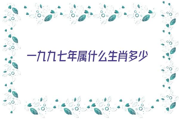 一九九七年属什么生肖多少岁《一九九七年属什么生肖今年多大》