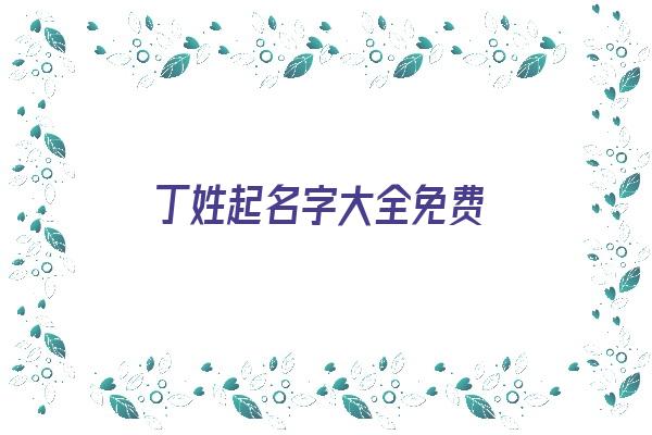 丁姓起名字大全免费《丁姓起名字大全免费女孩》