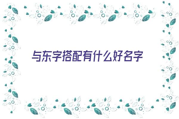  与东字搭配有什么好名字《与东字搭配有什么好名字女孩》 姓名配对