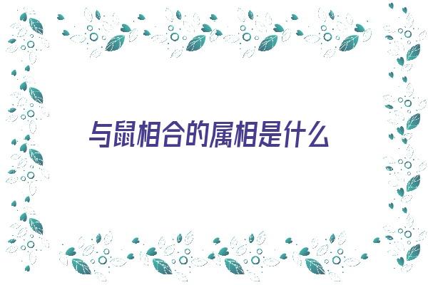  与鼠相合的属相是什么《与鼠相合的属相是什么生肖》 生肖运势