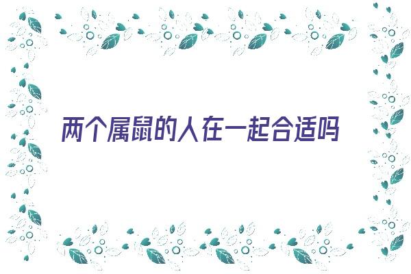  两个属鼠的人在一起合适吗《两个属鼠的人在一起合适吗八字合吗》 生肖运势