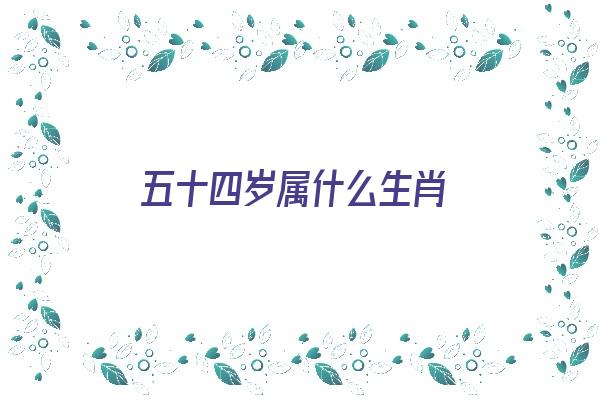 五十四岁属什么生肖《五十四岁属什么生肖2024》