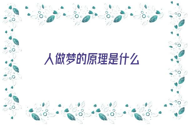 人做梦的原理是什么《做梦的原理科学解释》