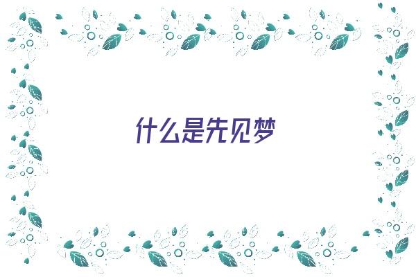 什么是先见梦《什么是先见梦想的意思》