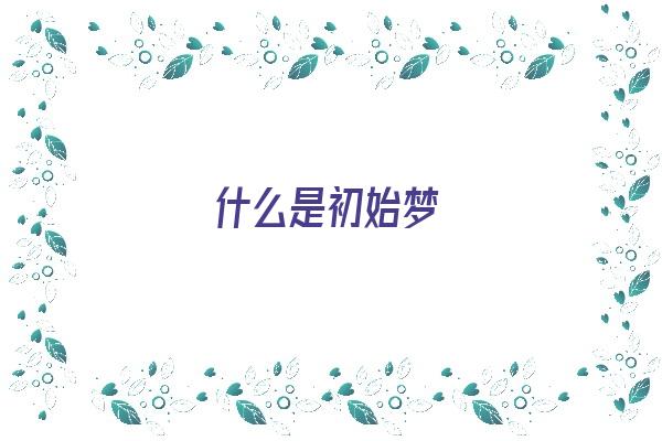 什么是初始梦《什么是初始梦境图片》