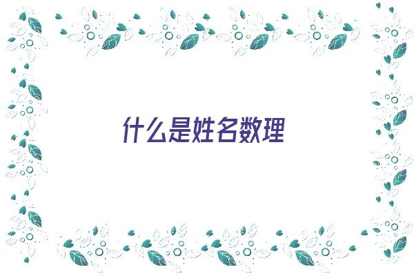 什么是姓名数理《什么姓名数理人缘好》