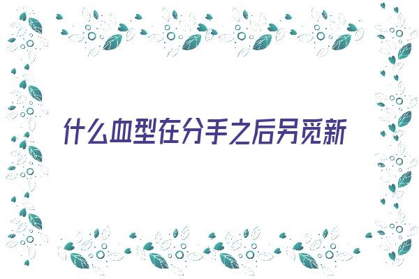 什么血型在分手之后另觅新欢《哪个血型分手最彻底》