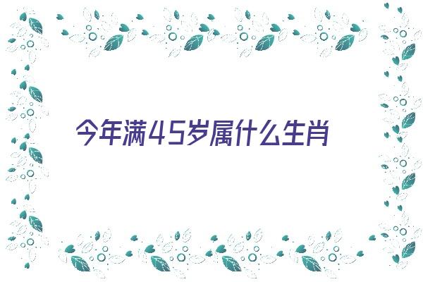 今年满45岁属什么生肖《今年满45岁属什么生肖呢》