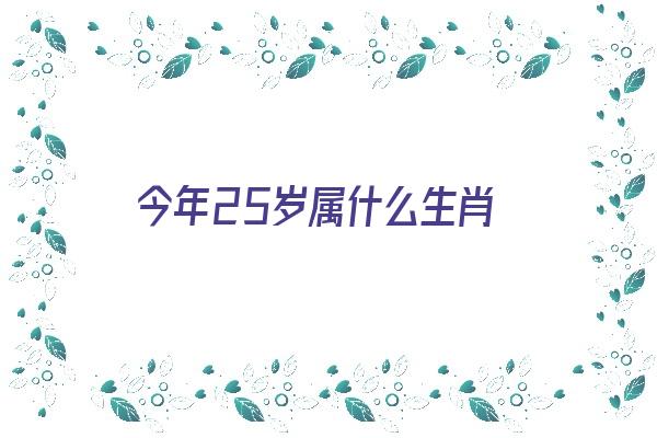 今年25岁属什么生肖《今年25岁属什么生肖的》