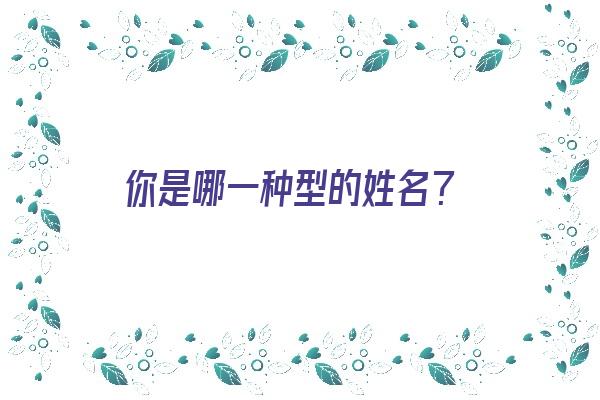 你是哪一种型的姓名？《你是哪一种型的姓名英文》