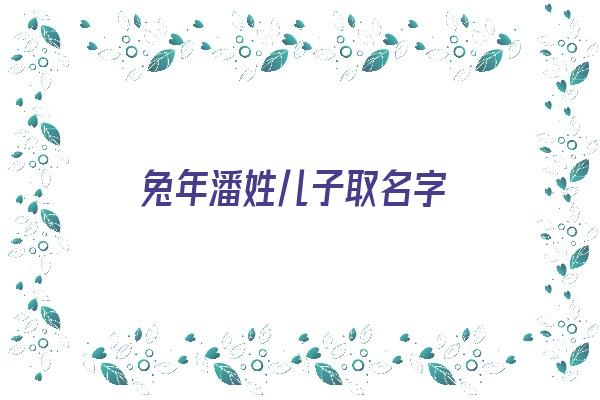  兔年潘姓儿子取名字《兔年潘姓儿子取名字大全》 姓名详批