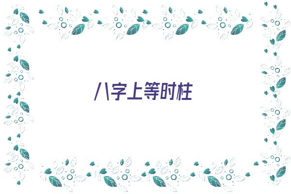 八字上等时柱《八字上等时柱富贵命》