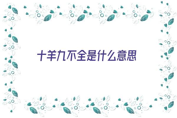 十羊九不全是什么意思《十羊九不全是什么意思?》