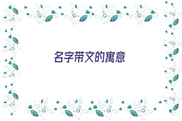 名字带文的寓意《名字带文的寓意是什么》