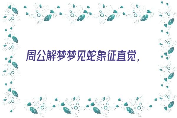 周公解梦梦见蛇象征直觉，性和诱惑《梦见:蛇》