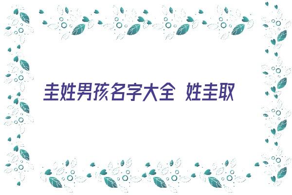 圭姓男孩名字大全 姓圭取什么名字好《圭姓男孩名字大全 姓圭取什么名字好听》