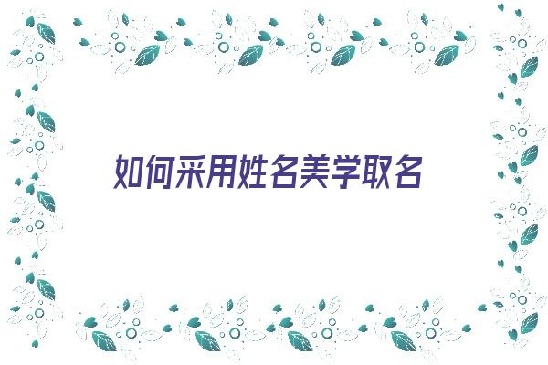 如何采用姓名美学取名《如何采用姓名美学取名字》 姓名配对