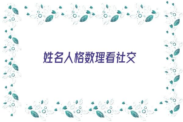 姓名人格数理看社交《姓名学人格数理怎么算》