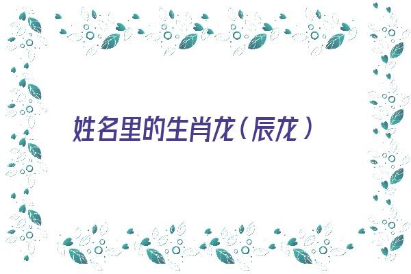 姓名里的生肖龙（辰龙）《辰龙名字》