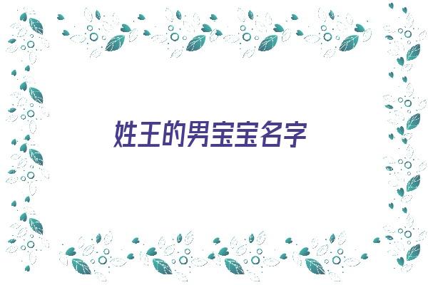 姓王的男宝宝名字《父母都姓王的男宝宝名字》