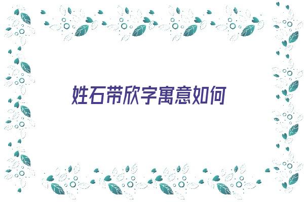 姓石带欣字寓意如何《姓石带欣字寓意如何取名》