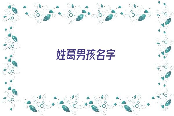 姓葛男孩名字《姓葛男孩名字叫什么名字好听》