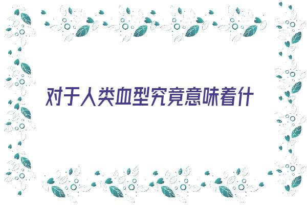 对于人类血型究竟意味着什么呢《人类血型决定》