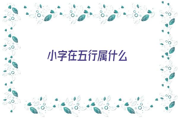 小字在五行属什么《小字在五行属什么属性》