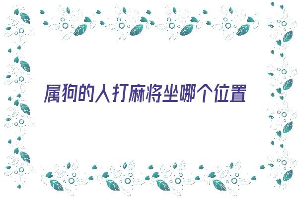 属狗的人打麻将坐哪个位置最好《属狗的人打麻将坐在什么位置?》