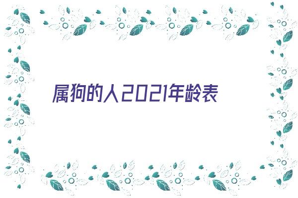 属狗的人2021年龄表《属狗2021年龄对照表》