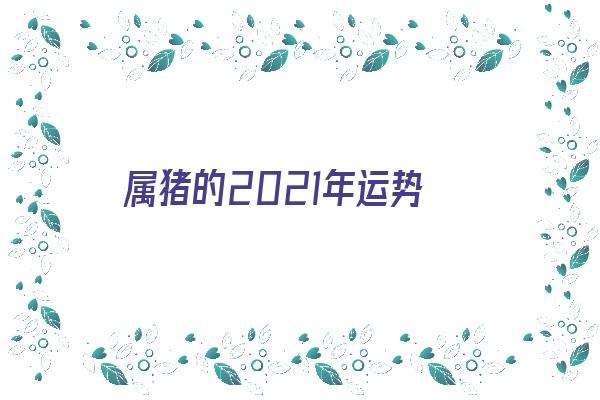 属猪的2021年运势《属猪的2021年运势和财运怎么样》