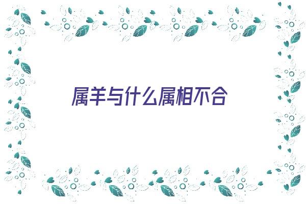 属羊与什么属相不合《属羊与什么属相不合财》