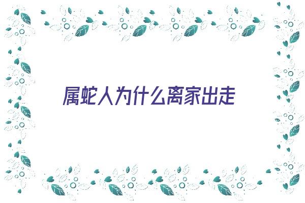 属蛇人为什么离家出走《属蛇人为什么离家出走呢》