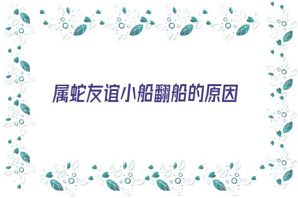 属蛇友谊小船翻船的原因《属蛇人恐怕要翻盘了》