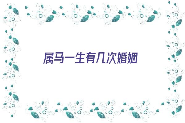  属马一生有几次婚姻《属马一生有几次婚姻状况》 生肖运势