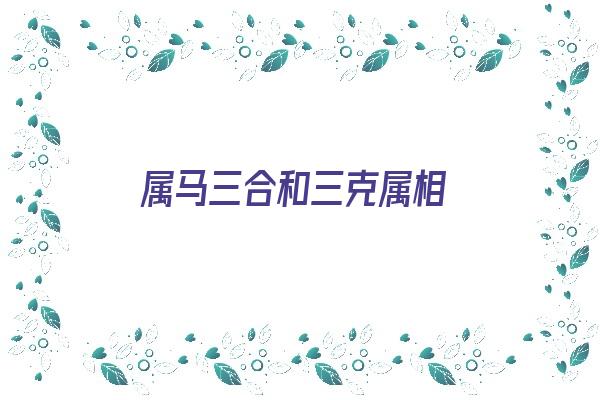 属马三合和三克属相《属马三合和三克属相相克吗》