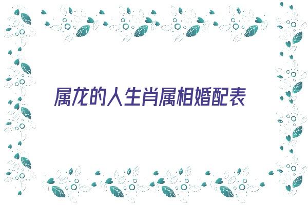 属龙的人生肖属相婚配表《属龙的人生肖属相婚配表图片》