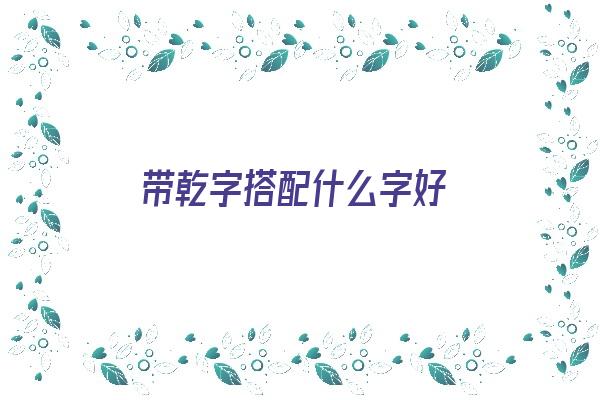 带乾字搭配什么字好《带乾字搭配什么字好听》