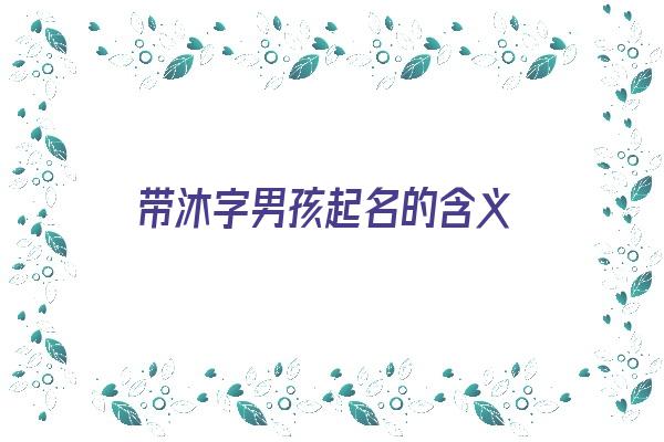 带沐字男孩起名的含义《带沐字男孩起名的含义是什么》