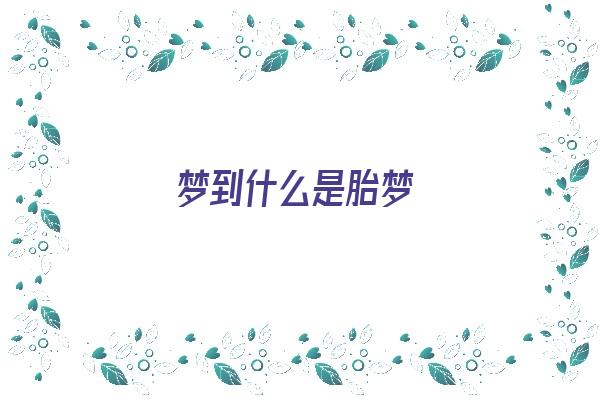 梦到什么是胎梦《梦到什么是胎梦即将怀孕》