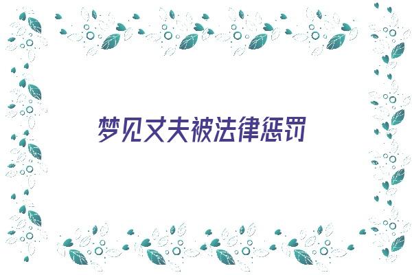 梦见丈夫被法律惩罚《梦见丈夫被法律惩罚了》