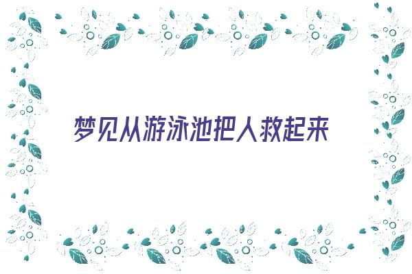 梦见从游泳池把人救起来《梦见从游泳池把人救起来了》