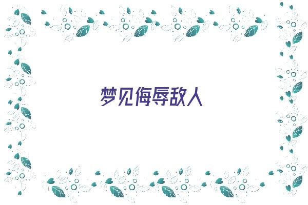 梦见侮辱敌人《梦见侮辱敌人什么意思》