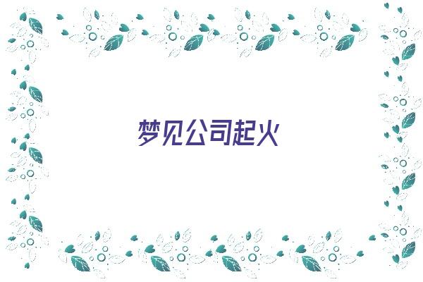 梦见公司起火《梦见公司起火又被扑灭》