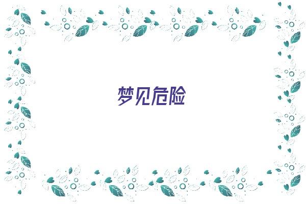 梦见危险《梦见危险处境预示着什么》