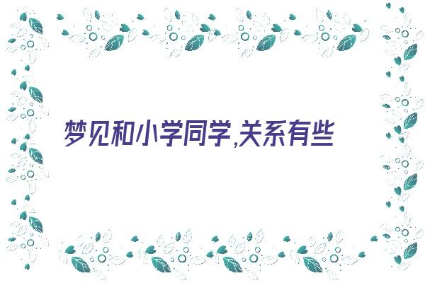 梦见和小学同学,关系有些暧昧,表示什么？《梦见跟小学同学》