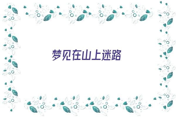 梦见在山上迷路《梦见在山上迷路了预示着什么》