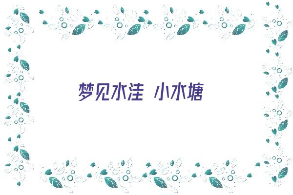 梦见水洼 小水塘《梦见水洼 小水塘什么意思》