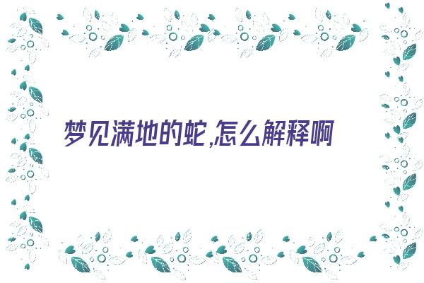 梦见满地的蛇,怎么解释啊？《梦见满地的蛇,怎么解释啊周公解梦》