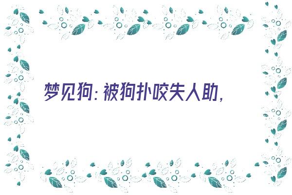 梦见狗：被狗扑咬失人助，狗朝己行交好友《梦见狗扑的咬我》